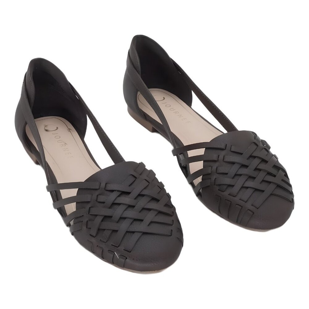 Journee Collection Ekko Woven Brown Women's Flats 9M